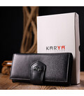 Стильный женский складной кошелек из натуральной кожи KARYA 21149 Черный картинка, изображение, фото