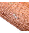 Жіночий горизонтальний гаманець з натуральної шкіри з тисненням під крокодила KARYA 21164 Рудий картинка, зображення, фото