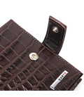 Класичний чоловічий гаманець із натуральної шкіри з тисненням під крокодила KARYA 21199 Коричневий картинка, зображення, фото