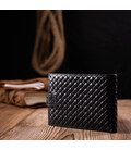 Плетений чоловічий гаманець з натуральної шкіри KARYA 21200 Чорний картинка, зображення, фото