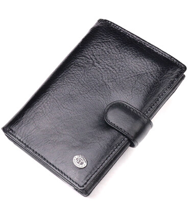 Вертикальный мужской бумажник из натуральной кожи ST Leather 19406 Черный картинка, изображение, фото