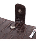 Компактний чоловічий гаманець із натуральної шкіри з тисненням під крокодила KARYA 21386 Коричневий картинка, зображення, фото