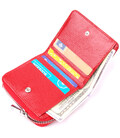 Лакований жіночий гаманець із монетницею на блискавці з натуральної фактурної шкіри KARYA 21410 Червоний картинка, зображення, ф