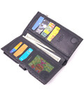 Стеганий вертикальний чоловічий гаманець з натуральної шкіри KARYA 21425 Чорний картинка, зображення, фото