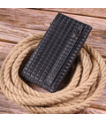 Стеганий вертикальний чоловічий гаманець з натуральної шкіри KARYA 21425 Чорний картинка, зображення, фото