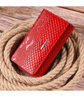 Яркое женское портмоне из лакированной фактурной кожи KARYA 21428 Красный картинка, изображение, фото
