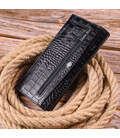 Стильный вертикальный бумажник из натуральной фактурной кожи KARYA 21433 Черный картинка, изображение, фото