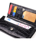 Жіночий гаманець із монетницею з натуральної фактурної шкіри CANPELLINI 21525 Чорний картинка, зображення, фото