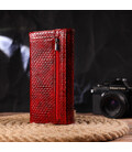 Чудовий жіночий гаманець із натуральної лакованої шкіри з тисненням під змію CANPELLINI 21655 Червоний картинка, зображення, фот