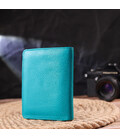 Яскравий вертикальний гаманець із натуральної шкіри CANPELLINI 21678 Бірюзовий картинка, зображення, фото