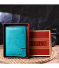 Яскравий вертикальний гаманець із натуральної шкіри CANPELLINI 21678 Бірюзовий картинка, зображення, фото