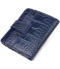 Интересный кошелек из натуральной кожи с тиснением под крокодила CANPELLINI 21687 Синий картинка, изображение, фото