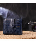 Цікавий гаманець із натуральної шкіри з тисненням під крокодила CANPELLINI 21687 Синій картинка, зображення, фото