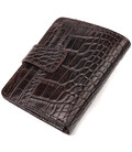 Цікавий гаманець для чоловіків з натуральної шкіри з тисненням під крокодила CANPELLINI 21689 Коричневий картинка, зображення, ф
