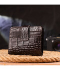 Цікавий гаманець для чоловіків з натуральної шкіри з тисненням під крокодила CANPELLINI 21689 Коричневий картинка, зображення, ф