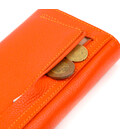 Большой женский кошелек из натуральной зернистой кожи CANPELLINI 21710 Оранжевый картинка, изображение, фото