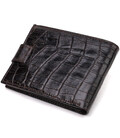 Фактурний невеликий чоловічий гаманець з натуральної шкіри з тисненням під крокодила CANPELLINI 21747 Чорний картинка, зображенн