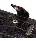 Фактурный небольшой мужской бумажник из натуральной кожи с тиснением под крокодила CANPELLINI 21747 Черный картинка, изображение