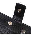 Чоловічий оригінальний гаманець горизонтального формату з натуральної шкіри з тисненням під крокодила CANPELLINI 21768 Чорний ка