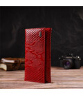 Лакированное женское портмоне из натуральной кожи с тиснением под змею CANPELLINI 21850 Красный картинка, изображение, фото