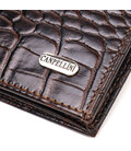 Компактный мужской кошелек из натуральной кожи с тиснением под крокодила CANPELLINI 21871 Коричневый картинка, изображение, фото