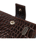 Функціональний горизонтальний гаманець для чоловіків з натуральної шкіри з тисненням під крокодила CANPELLINI 21885 Коричневий к