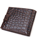 Практичний горизонтальний гаманець для чоловіків з натуральної шкіри з тисненням під крокодила CANPELLINI 21888 Коричневий карти
