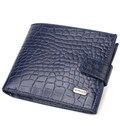 Гарний горизонтальний гаманець для чоловіків з натуральної шкіри з тисненням йод рептилію CANPELLINI 21889 Синий картинка, зобра