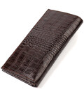 Стильный мужской вертикальный бумажник из натуральной кожи с тиснением под крокодила CANPELLINI 21900 Коричневый картинка, изобр
