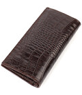 Практичный мужской вертикальный бумажник из натуральной кожи с тиснением под крокодила CANPELLINI 21907 Коричневый картинка, изо
