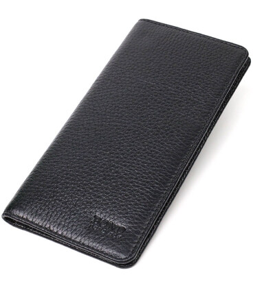 Вертикальний чоловічий гаманець із натуральної зернистої шкіри BOND 21983 Чорний картинка, зображення, фото