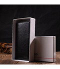 Вертикальний чоловічий гаманець із натуральної зернистої шкіри BOND 21983 Чорний картинка, зображення, фото