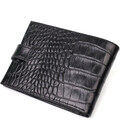 Модний гаманець для чоловіків з натуральної фактурної шкіри з тисненням під крокодила BOND 21995 Чорний картинка, зображення, фо
