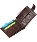 Функциональный небольшой бумажник для мужчин из натуральной кожи с тиснением под крокодила BOND 21998 Коричневый картинка, изобр