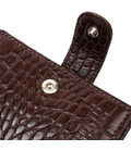 Фактурний чоловічий горизонтальний гаманець із натуральної шкіри з тисненням під крокодила BOND 22009 Коричневий картинка, зобра