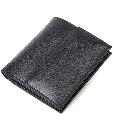 Компактний жіночий гаманець з місткою монетницею на кнопці з натуральної шкіри Tony Bellucci 22010 Чорний картинка, зображення, 
