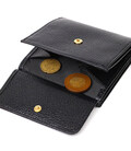 Компактный женский кошелек с вместительной монетницей на кнопке из натуральной кожи Tony Bellucci 22010 Черный картинка, изображ