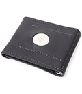 Компактний шкіряний затискач для грошей з утримувачем для Apple AirTag GRANDE PELLE 11617 Чорний картинка, зображення, фото