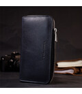 Стильний гаманець-клатч на блискавці із натуральної шкіри GRANDE PELLE 11644 Синій картинка, зображення, фото