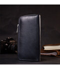 Стильний гаманець-клатч на блискавці із натуральної шкіри GRANDE PELLE 11644 Синій картинка, зображення, фото