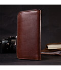 Зручний гаманець-клатч на блискавці з натуральної шкіри GRANDE PELLE 11659 Коричневий картинка, зображення, фото
