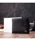 Горизонтальне чоловіче портмоне з натуральної шкіри ST Leather 22487 Чорний картинка, зображення, фото