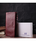 Добротный женский кошелек-клатч с двумя молниями из натуральной кожи ST Leather 22528 Бордовый картинка, изображение, фото