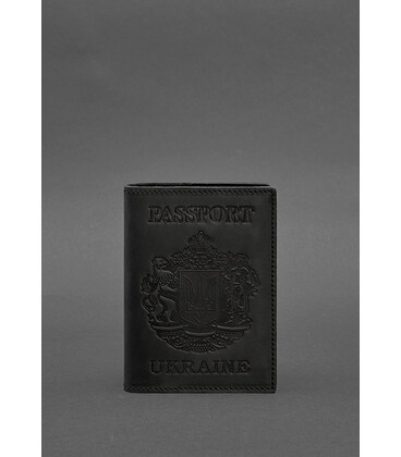 Кожаная обложка для паспорта с украинским гербом черная картинка, изображение, фото