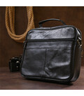 Практична шкіряна чоловіча сумка Vintage 20669 Чорний картинка, зображення, фото