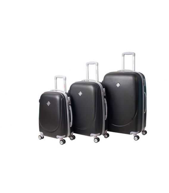 Набор Чемоданов Bonro Smile Double Wheels черный фото, картинка, изображение