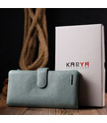 Цікаве жіноче портмоне з натуральної шкіри KARYA 21000 Сіро-блакитний картинка, зображення, фото