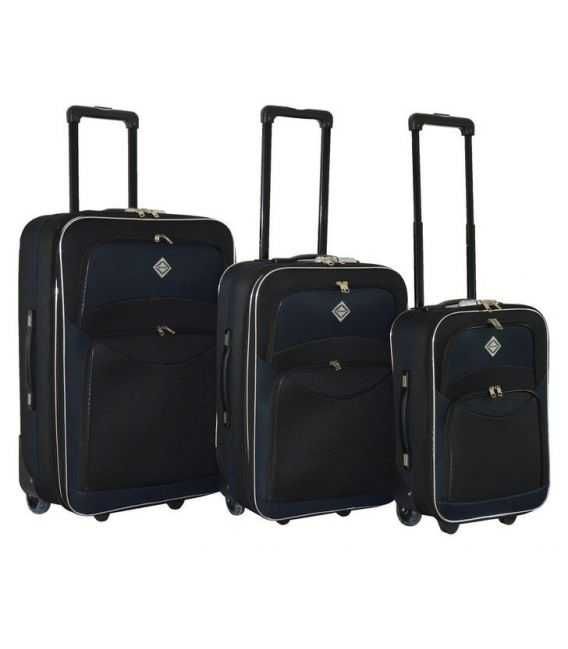 Набор Чемоданов Bonro Best черно-т. синий фото, картинка, изображение