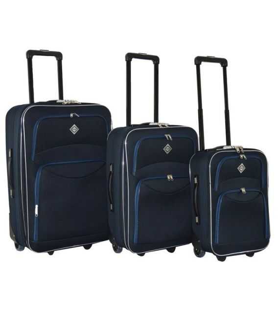 Набор Чемоданов Bonro Best черно-синий фото, картинка, изображение