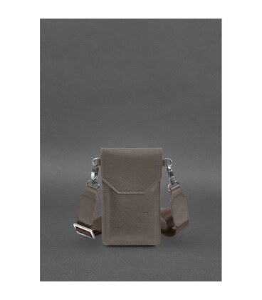 Кожаная сумка-чехол для телефона темно-бежевая картинка, изображение, фото